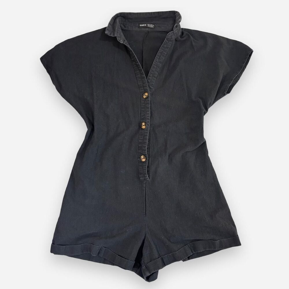 Shein Women's Black Playsuit-romper